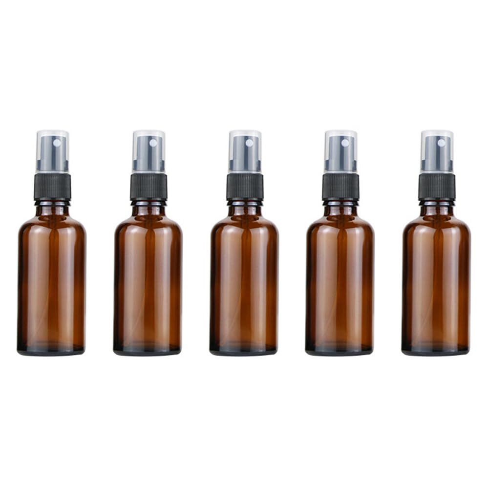 20 ml Empty Amber Glass Spray Bottle, Refillable Travel Bottle, Atomizer Sprayer for Cosmetics for Essential Oils, Perfumes, Aromatherapy, 5pcs