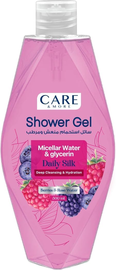 Care & More Raspberry and Rose Water Micellar Shower Gel 500 ml