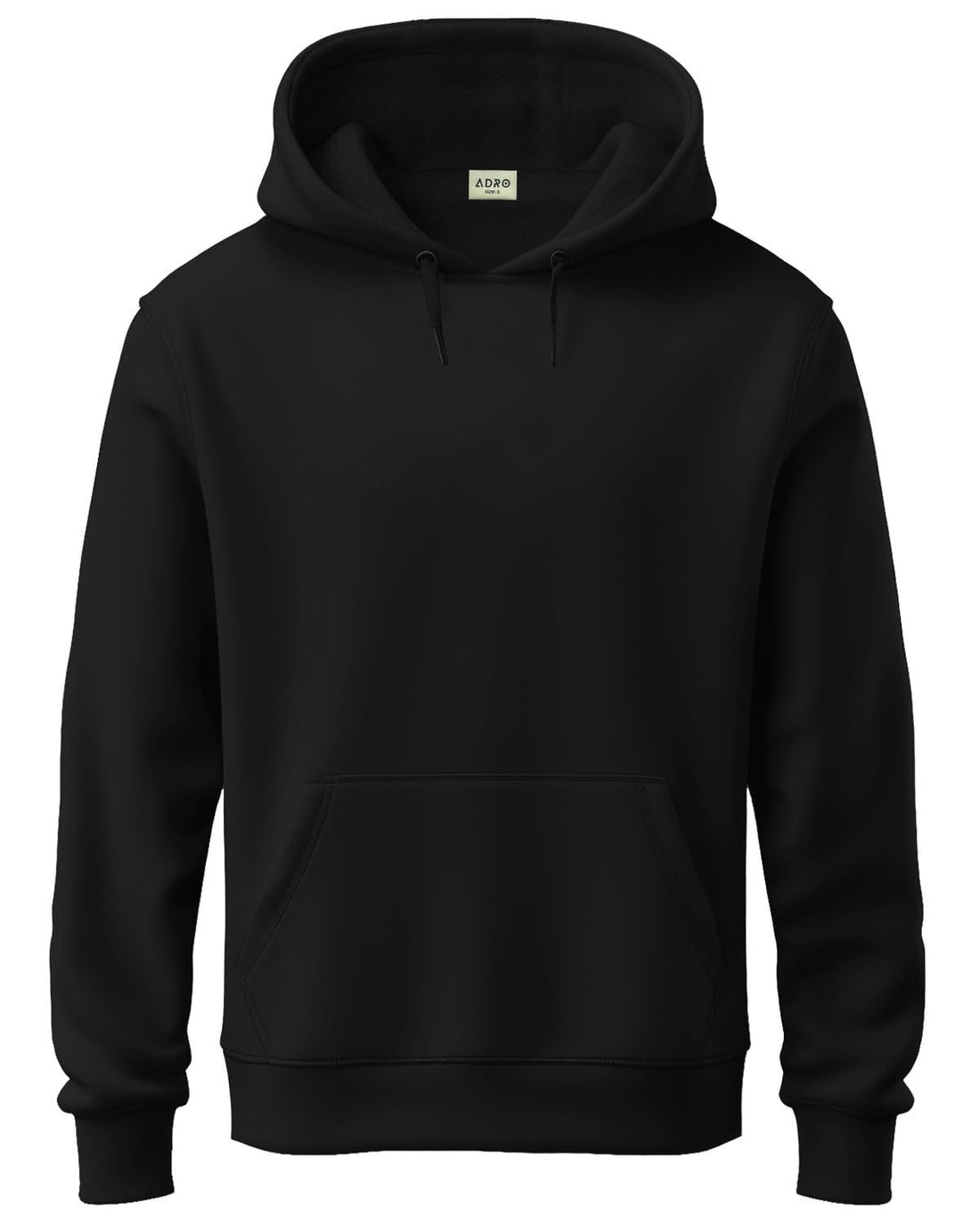 ADRO Men’s Regular Fit 320 GSM Cotton Blend Fleece Hoodie | Soft Feel Heavyweight Sweatshirt with Kangaroo Pocket & Drawstring Hood