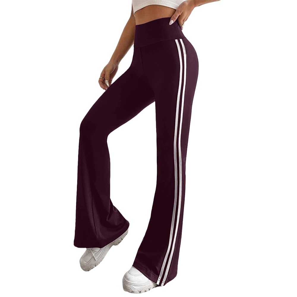 Sport Leggings Pants – Flared Leg – Side Stripe