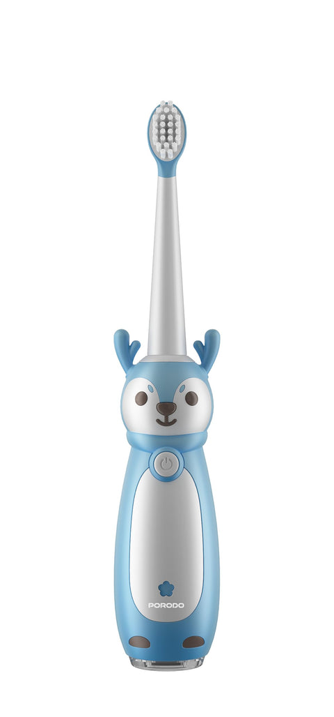 Porodo Lifestyle Kids Electric Toothbrush, Rechargeable Sonic Toothbrush for Children with 3 Modes & Smart Timer, IPX7 Waterproof with 30-Day Battery & Soft Dupont Bristles (Blue)