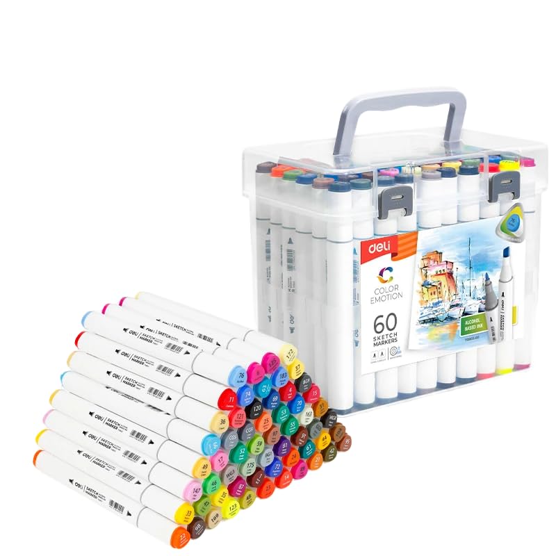 Deli E70803-60 Sketch Marker Set 60-Pieces