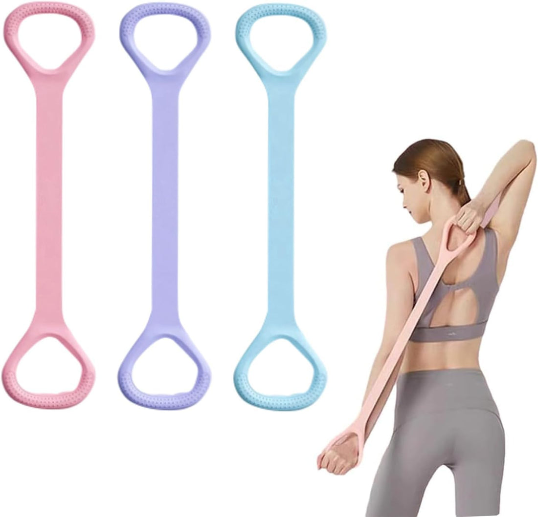 Figure-8 Fitness Resistance Band – Upgraded Thicker Arm, Back & Shoulder Exercise Elastic Rope, Also Used as Yoga Straps and Pilates Flexbands, Chest Stretch Band for Physical Therapy (Random Color)
