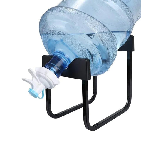 Water Dispenser Stand with Faucet for 19L Bottle, Portable Water Jug Holder Rack, Steel Drinking Water Stand for Kitchen, Home, School, Camping, (Black)