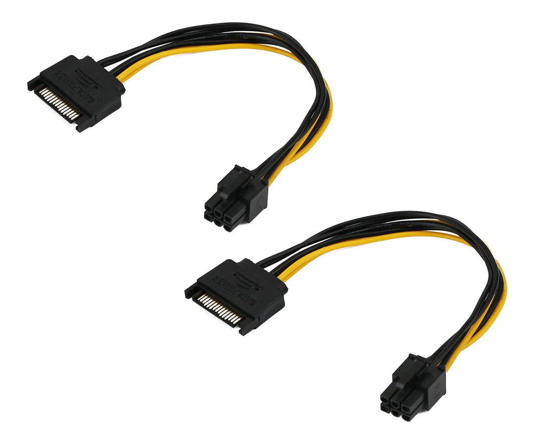 2 PCS/LOT SATA Power Cable 15 Pin to 6 Pin PCI Express PCI-E Sata Graphics Converter Adapter Video Card Power Cable Cord