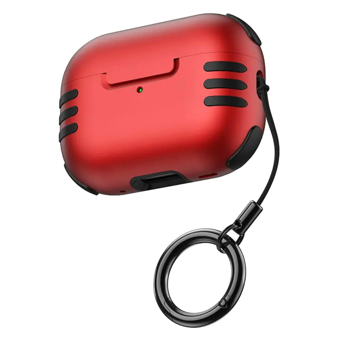 فكرة Fekra new with Lock headphone case for AirPods pro 2 2022/2023 TPU PC Case Earphone Accessories Case (Red)