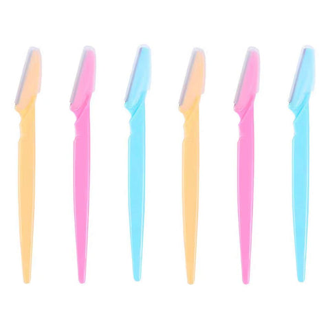 6 Pcs Eyebrow Razor with Safety Covers, Portable Exfoliating Dermaplaning Tool, Shaper Shavers Trimmers for Men and Women Face Hair Removers
