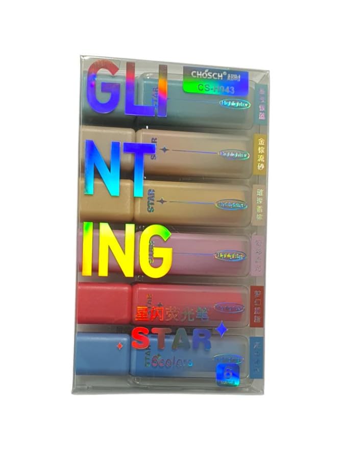 Chosch Solid Highlighter Stick Cute 6 pieces Gel Stick Highlighter Set - No:H943