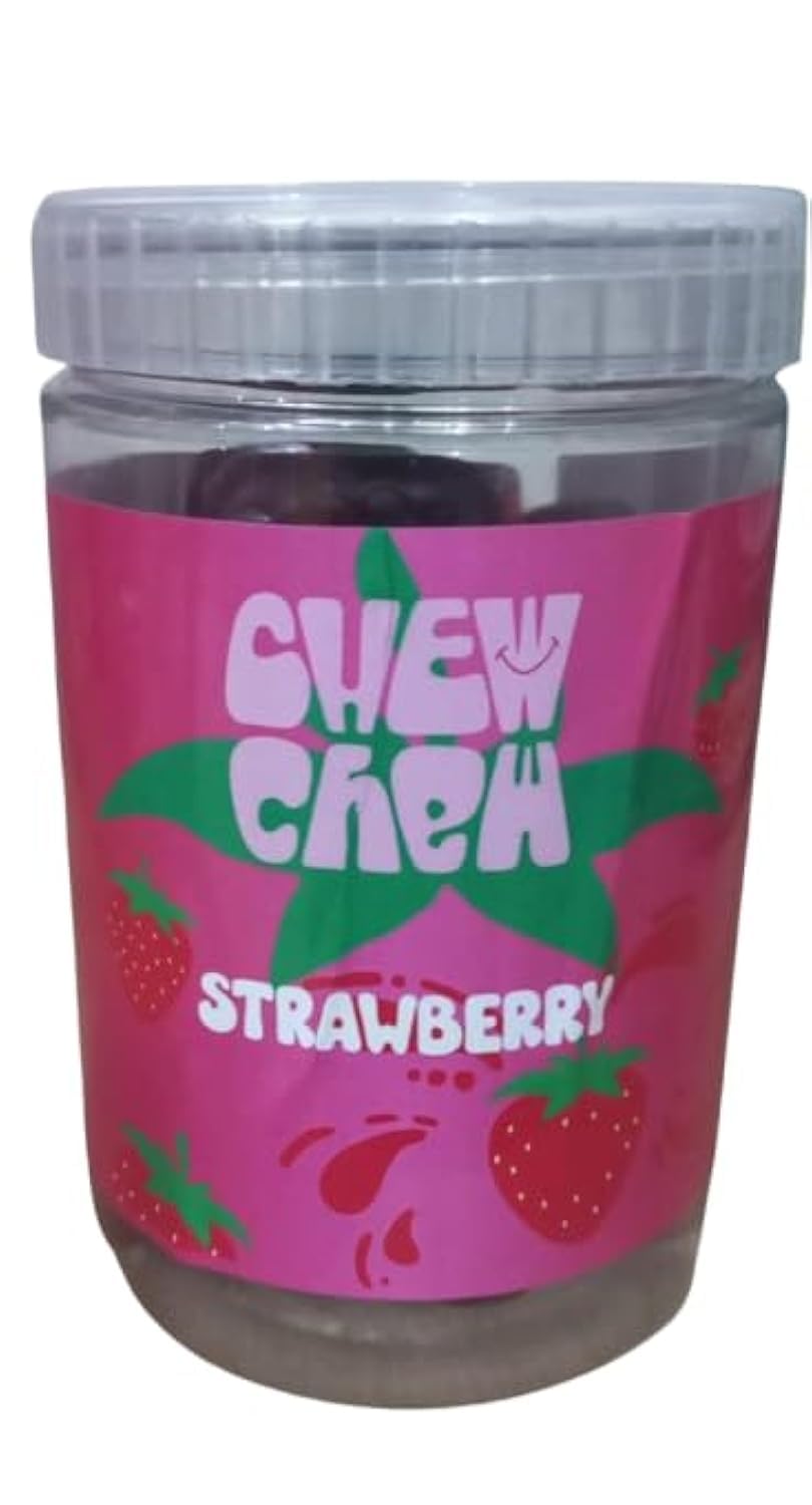 Chew Chew Gummy Strawberries Jelly Candy Jar 250grams