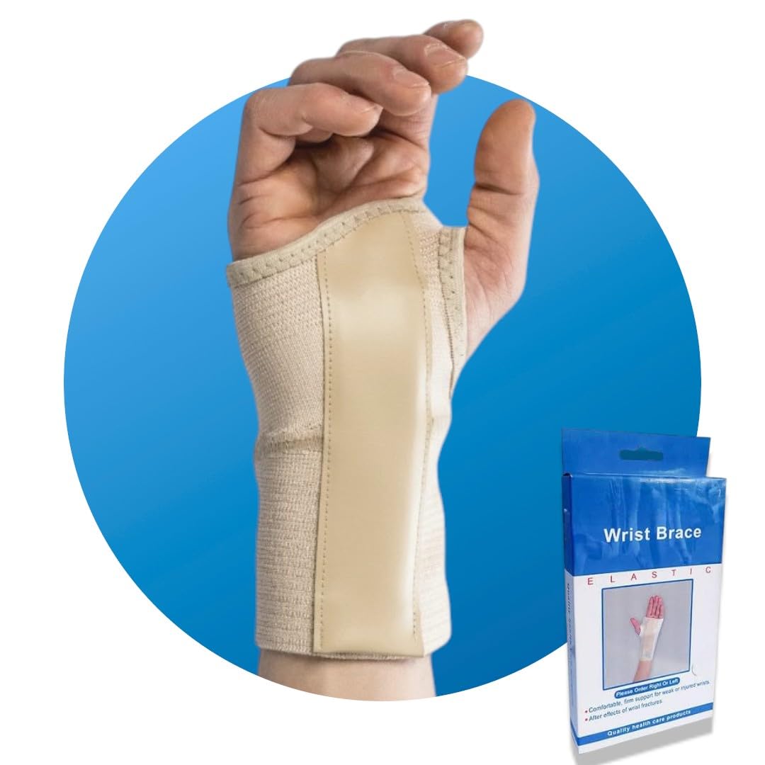 Healthy Wrist Brace for Hemostatic Fractures, Carpal Tunnel Syndrome, Left Hand Sprains (Beige) (M)