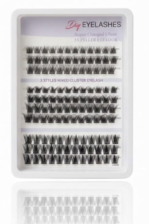 Cluster Lashes 240 Pcs Individual Lashes 20D D Curl False Eyelashes Extension Reusable Soft Extension Diy at Home- (WOC+W02+9-12MIX)