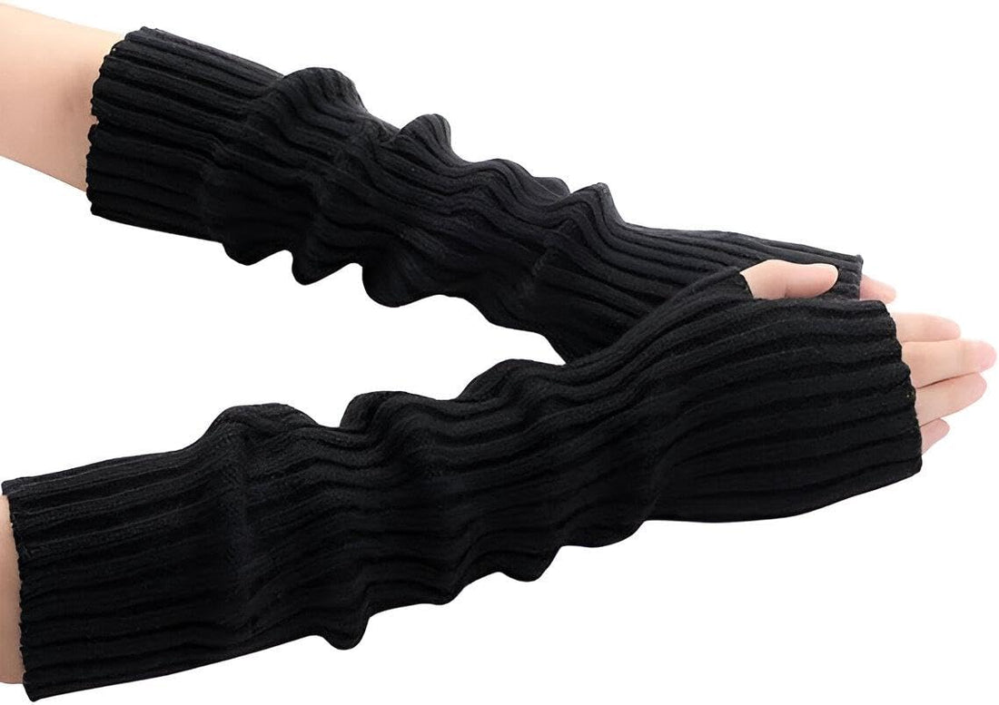 Arm Warmers - Women's Half-Finger Gloves with Soft Polyester Material, Stylish and Cozy for Cold Weather, Flexible Fit, and Designed for Comfort and Elegance