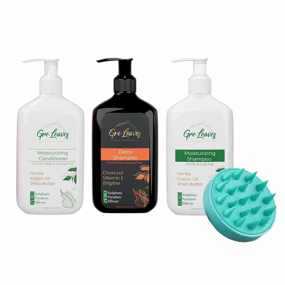 GRELEAVES Ultimate Hair Routin Deep scalp clean and hair moistrizing +Scalp Massage