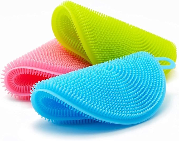 Silicone Sponge for Dishwasher, Food Grade Material for Dishes [Pack of 2] Dishwasher Safe Heat Resistant Sponge