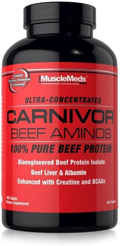 Carnivor Amino Tablet | 300 Count | Hydrolyzed Protein Source | Natural Amino Acid Support | Gluten Free, Non-GMO