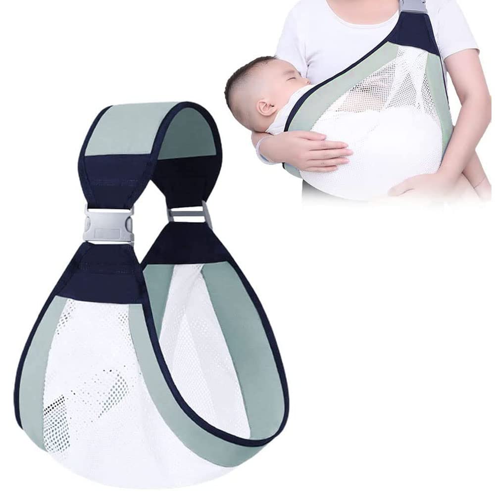 Anyingkai Breathable Baby Carrier Sling, Elastic Newborn Carrier With Mesh (Green)