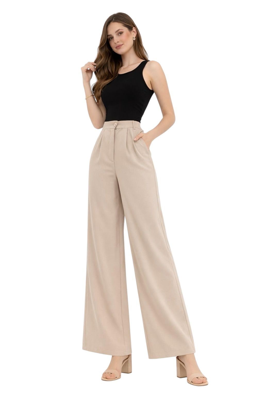 Women's Wide Classic High Waist Pants Stylish Comfortable Work and Occasion Pants
