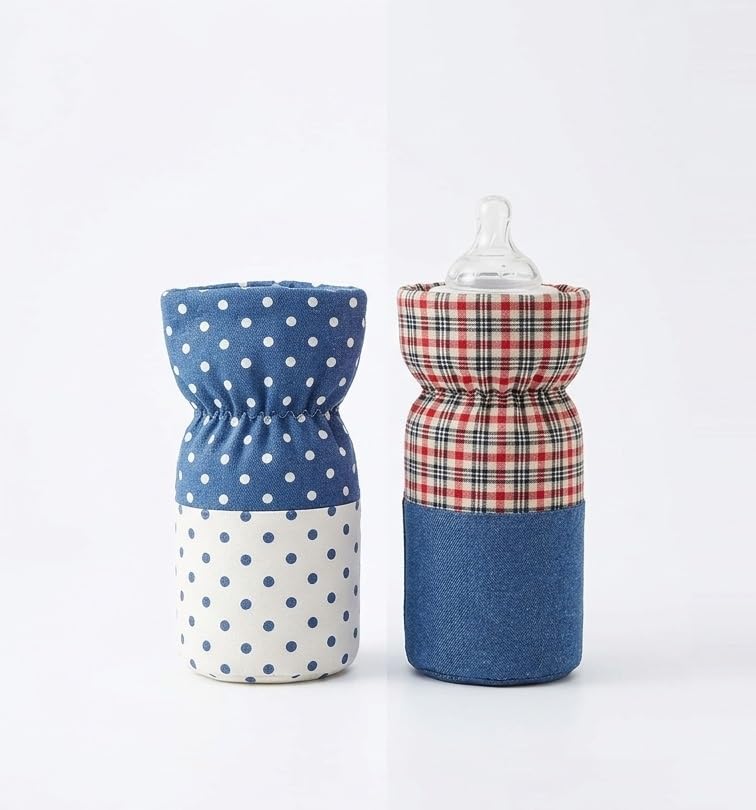 Baby Bottle Case, 2 Pieces Assorted Patterns, Flexible and Suitable for Most Piperonates, Thermal Insulation and Secure Grip, Easy to Use
