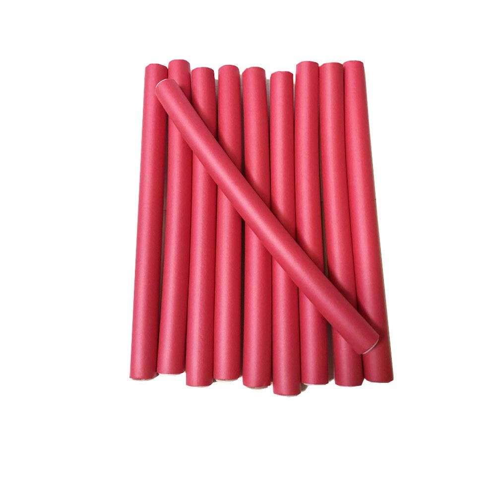 blooming 10 Pcs Hair Curlers Roll Stick Soft Sponge Hair Curling Roller Flex Silicone Magic Air Foam Roller Bendy Rod Hair Styling Tools (red)