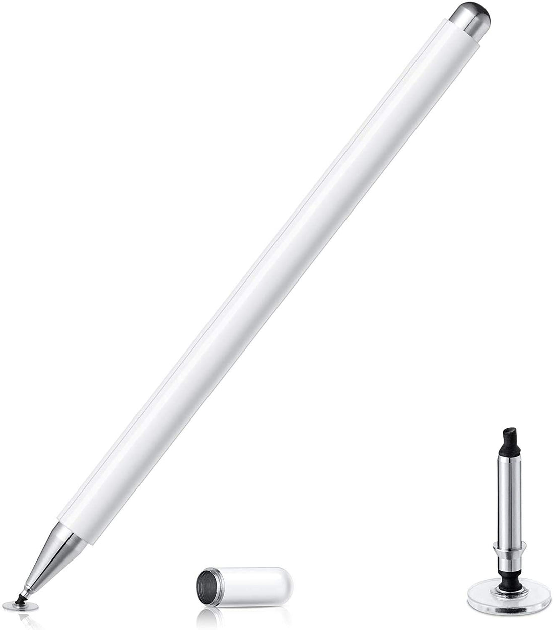 Dyazo Magnetic Capacitive Disk Stylus Pen For Touch Screens Devices, Fine Point Compatible With Ipad/Iphone/X/Xr And All Android/Ios Smart Phones & Tablets (White)