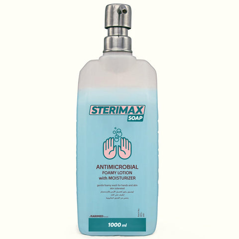 STERIMAX 1L antiseptic creamy hand wash stainless pump BLUE