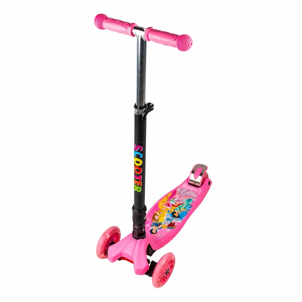 Foldable light wheels pink scooter - 316a