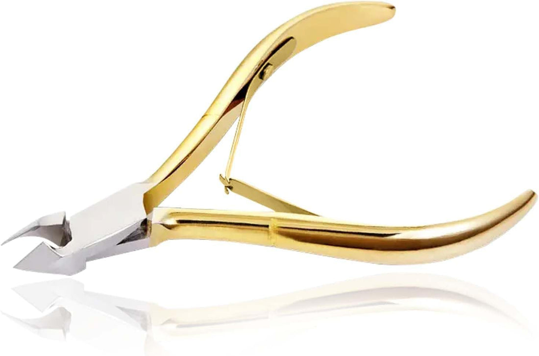 Trimmer Cuticle Nippers,Professional Stainless Steel Cuticle Cutter Cuticle Clippers Cuticle Remover,Pedicure Manicure Tools for Fingernails and Toenails(GOLD)