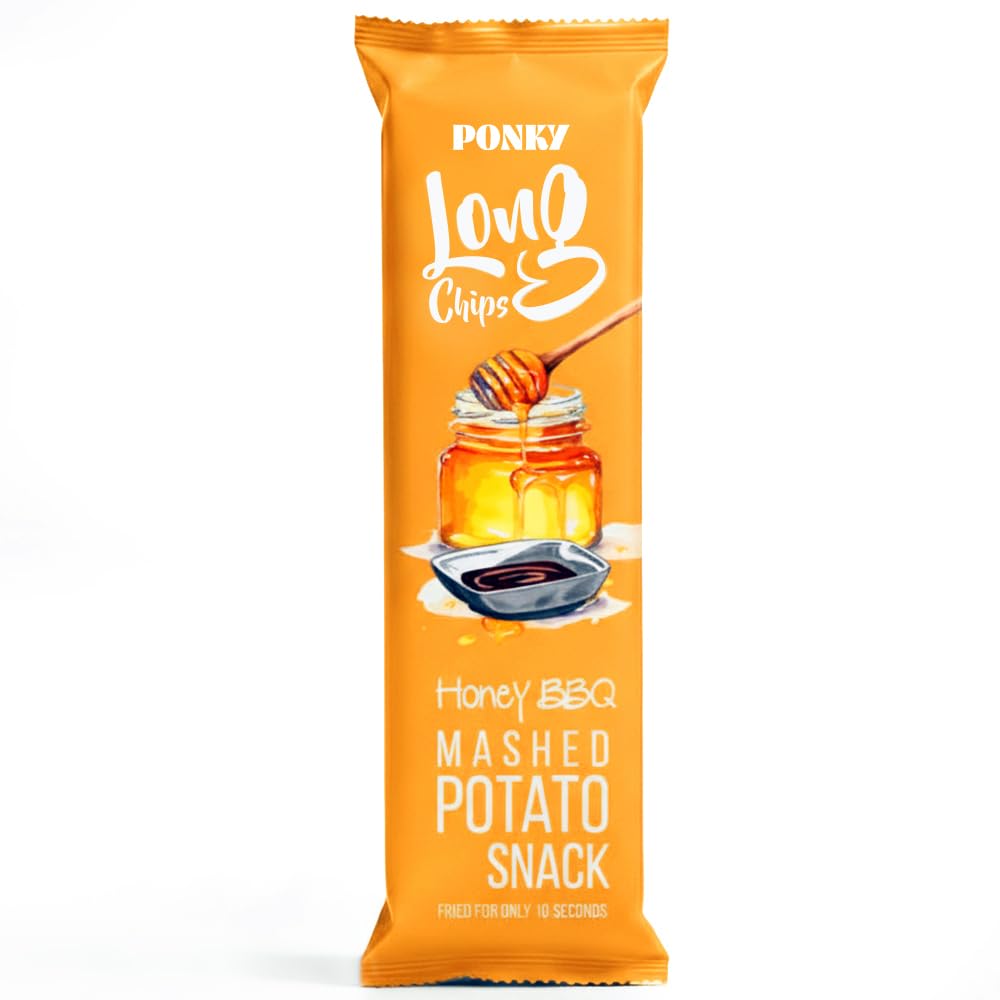 Ponky Long Chips Potato Snack, Honey and BBQ, 75g