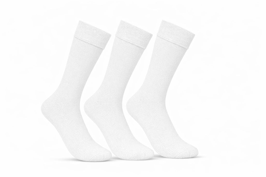 3 Pairs Cotton Lycra Classic Plain Crew Socks for Men & Women – Breathable Unisex Long Socks for Gym, Travel, Work & Everyday Comfort