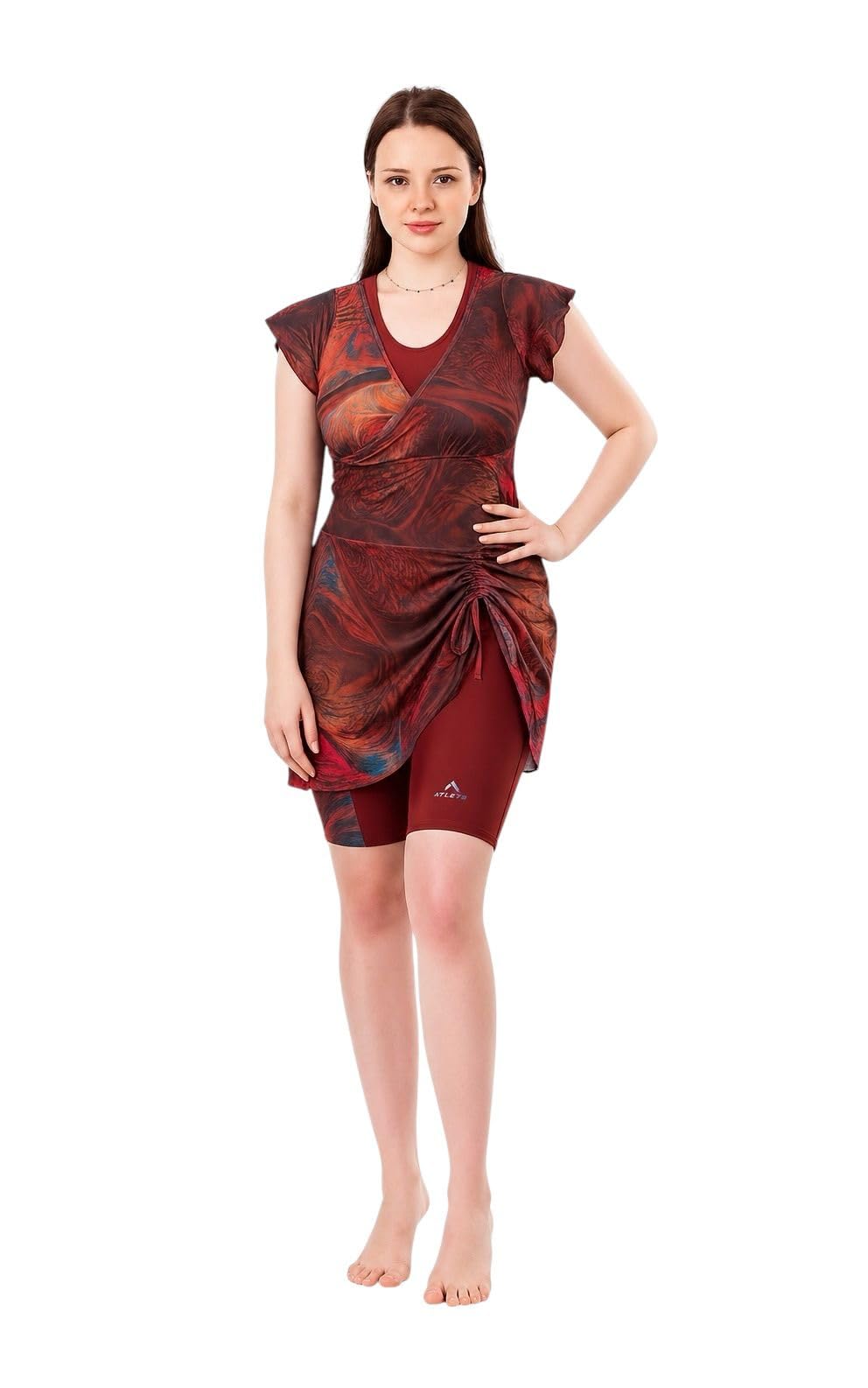 Women's Burkini 2 Piece Burkini Top, Unique Print Tunic with Inner Shorts, Quick Dry Fabric, Fashion and Stylish Design for Beach, Beach, Beach, Bas