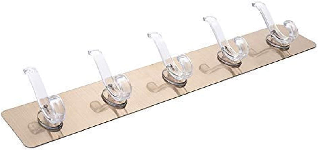 SVK DREAM Self Adhesive Wall Mounted Strip with Wall Hooks Utility Waterproof and Oil Proof Nail Free Heavy Duty Wall Hook and Ceiling Hanger Clothing (6 Hook Full)