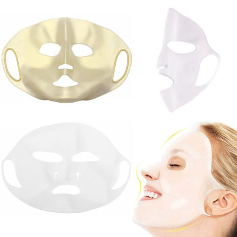 2 PCS Silicone Face Mask Cover Reusable Facial Mask Cover 3D Hanging Ear Facial Masks Holder Silicone Moisturizing Mask for Sheet Mask