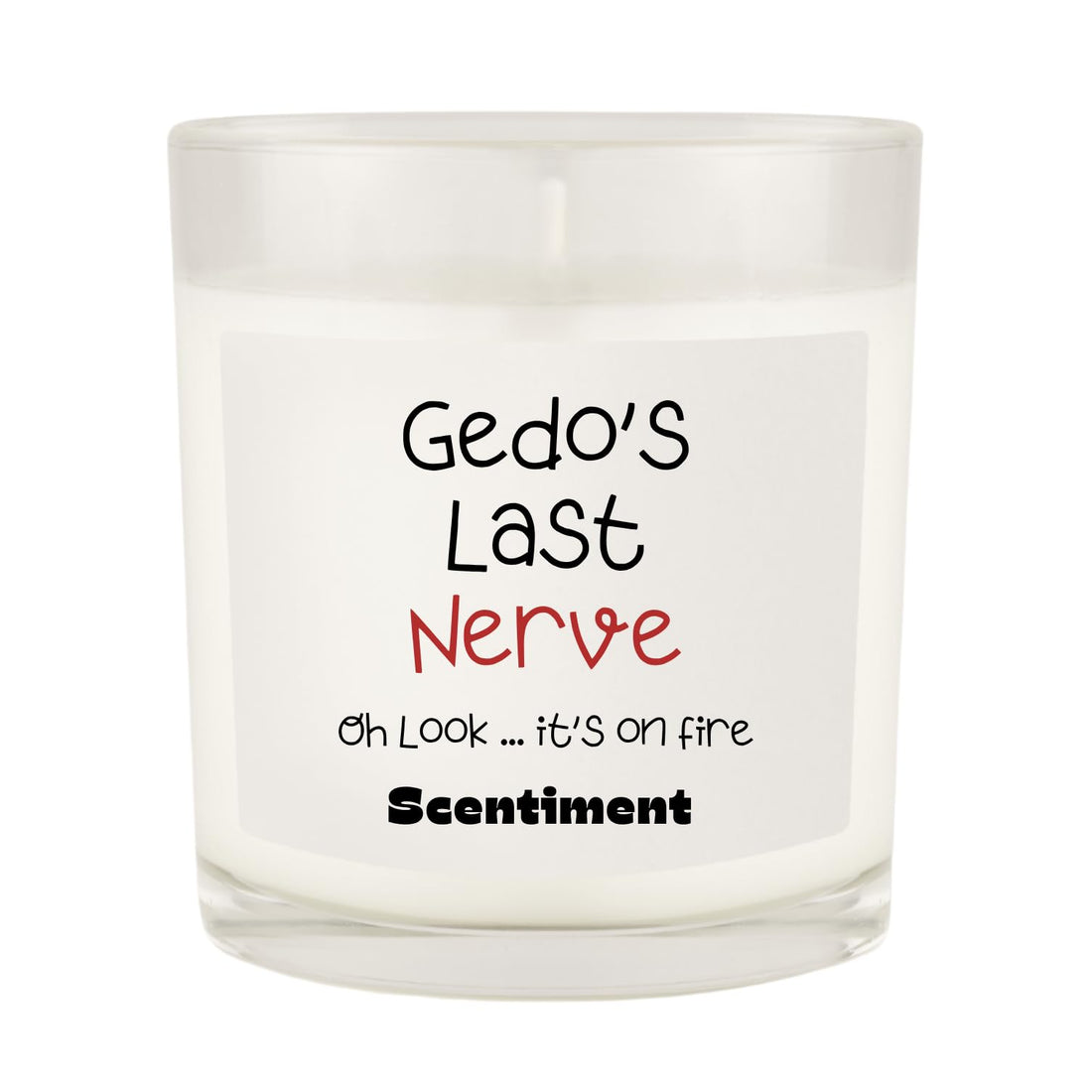 Scentiment “Last Nerve” Candle – Funny Gift for Mom, Dad, Boss, Teacher & Family | Mahogany Oak & Frosted Lavender Scent | Soy Coconut Beeswax Blend | Hand-Poured | Sarcastic Gift Candle (Gedo)