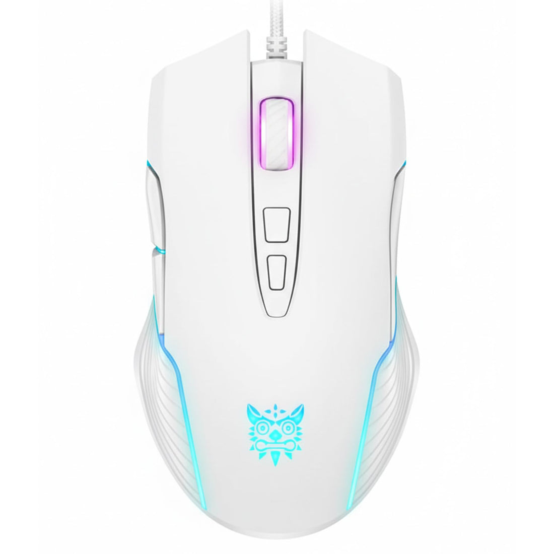 Onkuma CW905 Wired RGB Gaming Mouse, Adjustable 6400 DPI, 7-Button Optical, Ergonomic Symmetrical Design, Anti-Fingerprint & Sweat Resistant, Customizable RGB Backlight