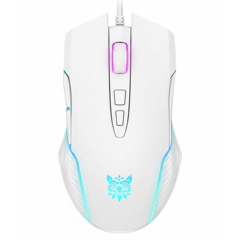 Onkuma CW905 Wired RGB Gaming Mouse, Adjustable 6400 DPI, 7-Button Optical, Ergonomic Symmetrical Design, Anti-Fingerprint & Sweat Resistant, Customizable RGB Backlight