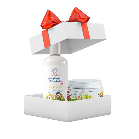 SmartKidz Moisturizing & Nourishing Hair Routine for Kids | Hydrating Natural Shampoo + Leave-In Cream روتين سمارت كيدز المرطّب والمغذّي لشعر الأطفال | شامبو طبيعي مرطّب + كريم مرطب يومي