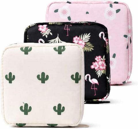 Small Cosmetic Organizer Pouch - Waterproof Multi Purpose Storage Bag for Women - Portable Makeup Holder and Handbag Insert for Travel, Office and Daily Carry (عبوة (3 قطع))
