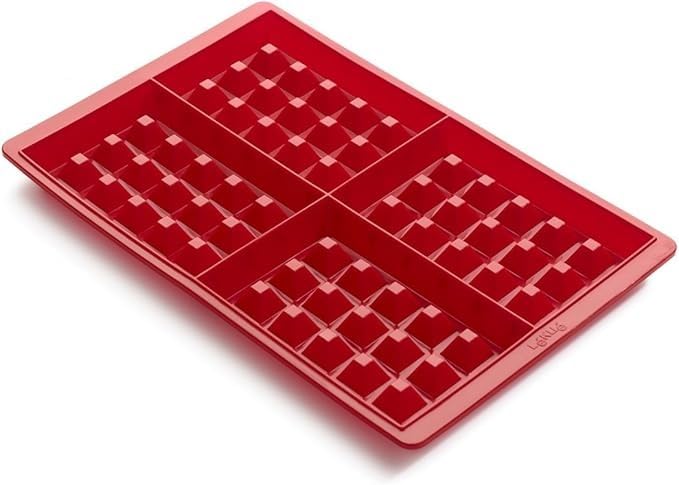 Silicone Waffle Mold Cake Cookie Muffin Chocolate Bake Ware Baking Tool, Red (Square Shape) (5)