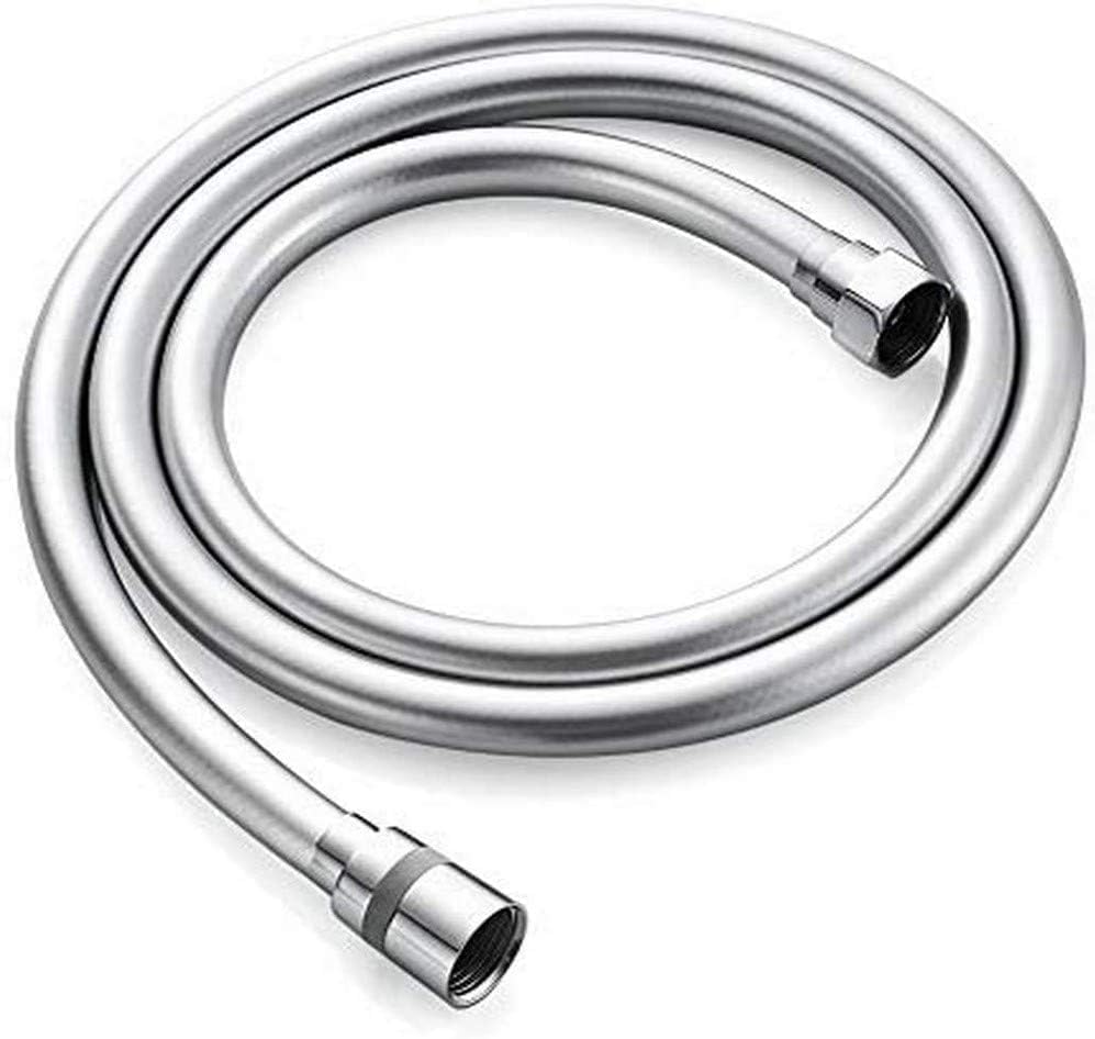 Luxury Shower:Modern Design Shower Heads, Comfortable High Pressure Shower Experience (1.75M PVC Soft Heat Hose, Replacement Shower Pipe with Brass Connectors, Flexible Anti-Twist, Silver)
