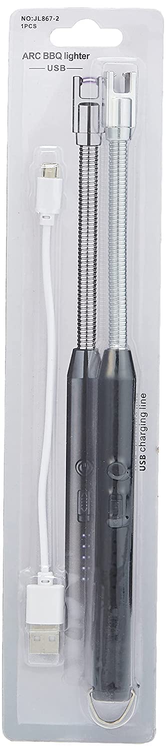 Electric Arc Lighter, Plasma Lighter Flameless Windproof USB Rechargeable for BBQ Gas Stove Candle Fireworks (Black-A), ARCL001