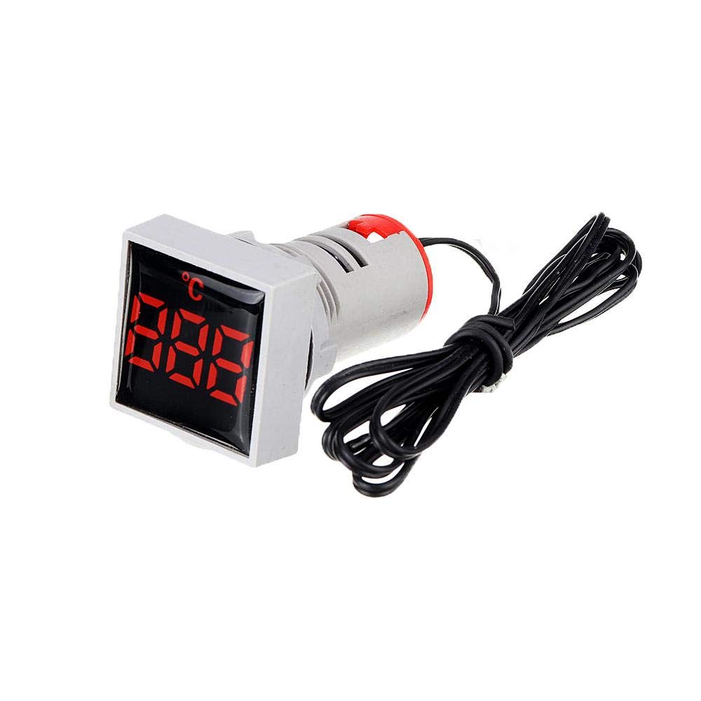 Digital Square Thermometer (Red)