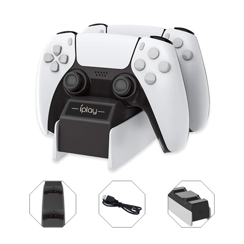 Charging Station for PS5 DualSense Controller, Dual USB Type-C Charger Dock for Two Playstation 5 Joysticks, Fast Charging Stand