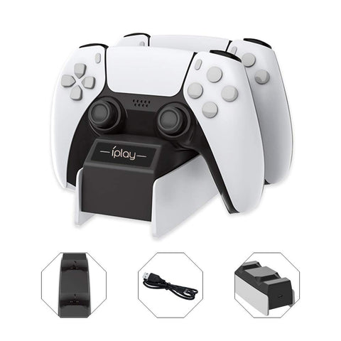 Charging Station for PS5 DualSense Controller, Dual USB Type-C Charger Dock for Two Playstation 5 Joysticks, Fast Charging Stand