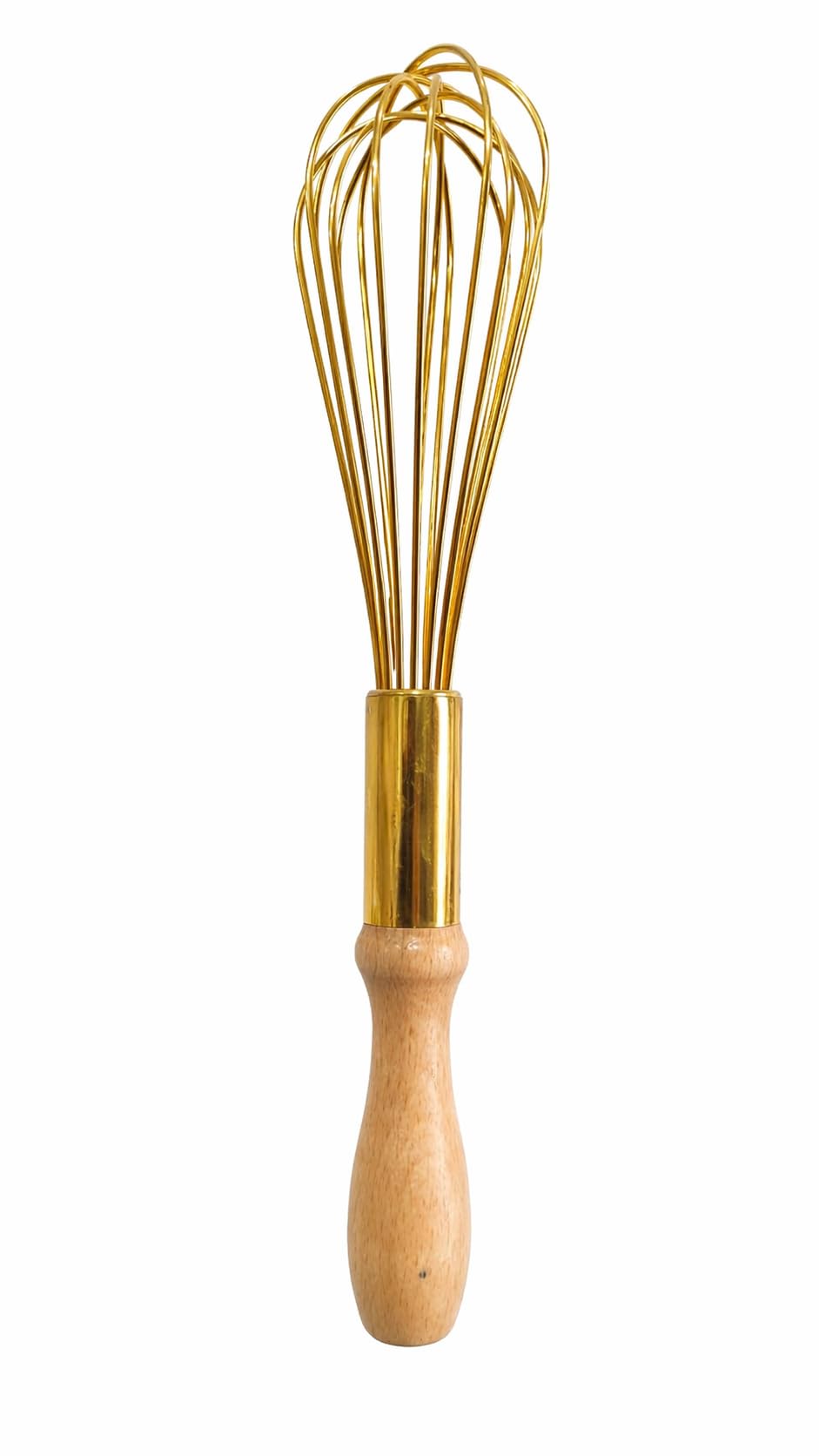 Hand Food Mixer - Hand Blender (Golden Hand Egg Beater with Wooden Handle)
