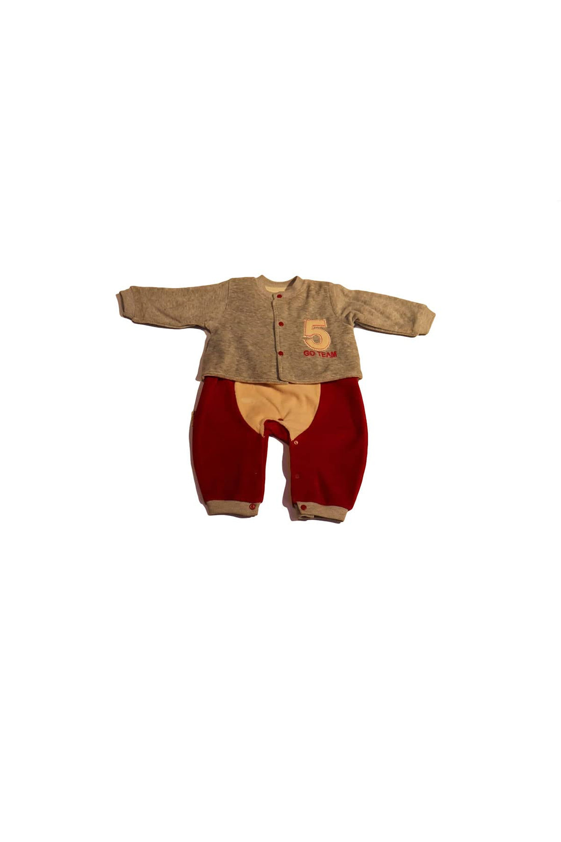 Winter Plush Baby Jumpsuit (3-6Month, Red)