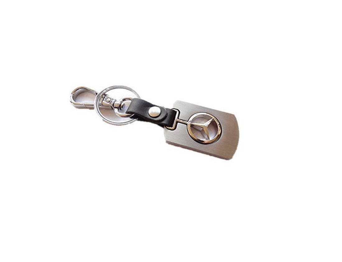 Mercedes Car Logo Metal and Leather Key Chain Item #133 - 110