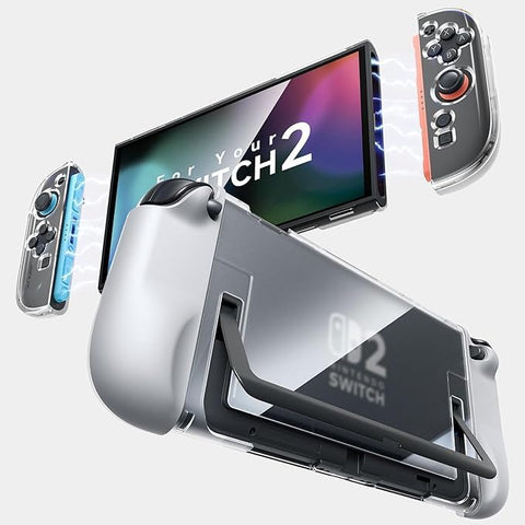 ECO Clear Protective Case for Nintendoo Switch 2(2025), Dockable Crystal Case Cover Accessories with Detachable Joycon, Transparent Slim Cover Compatible with Switch 2 Console, Split Design(clear)