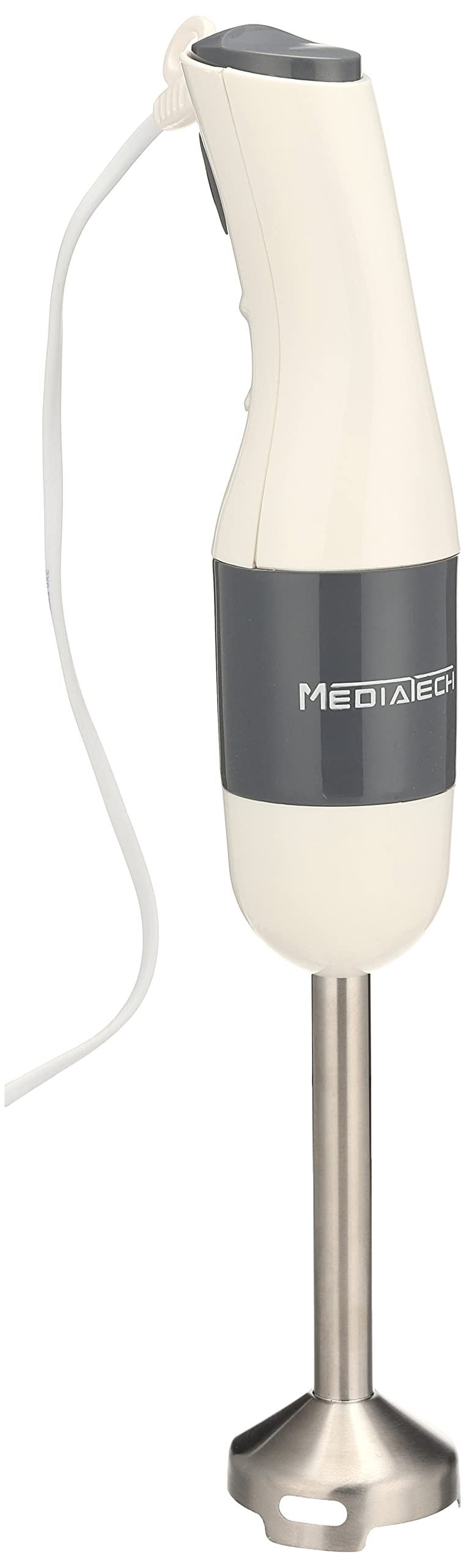 MediaTech Hand Blender, 450 Watt, Full Copper Motor,easy to use , Stainless Steel Shaft & Detachable Body, Stainless Blades, Easy to use, MT-23E , White/Grey(2 Years Warranty)