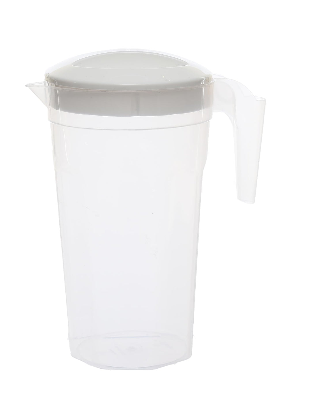Al-Hazaz Plastic Zamzam Clear Water Pitcher with Lid Premium 1.8L Crystal Transparent Jug for Fridge & Table Serving - White Lid