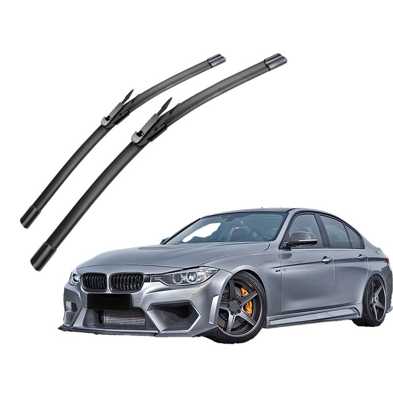 F30 3 Series Windscreen Wiper Blades, 24-19 Inch, All-Season Natural Rubber, Set of 2
